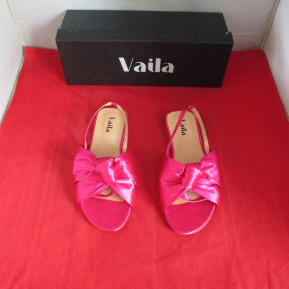 VAILA SHOES Lila Puffy Knot Crisscross Slingback Flat Sandals US Size 10 - #979 - Picture 1 of 11